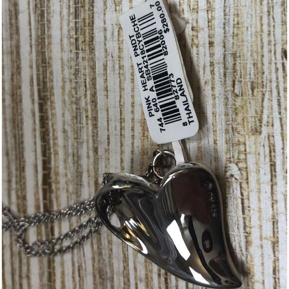 D-3 Sterling Silver Kaleidoscope Crystal Heart Valentine Necklace PINK $280 - Picture 2 of 3